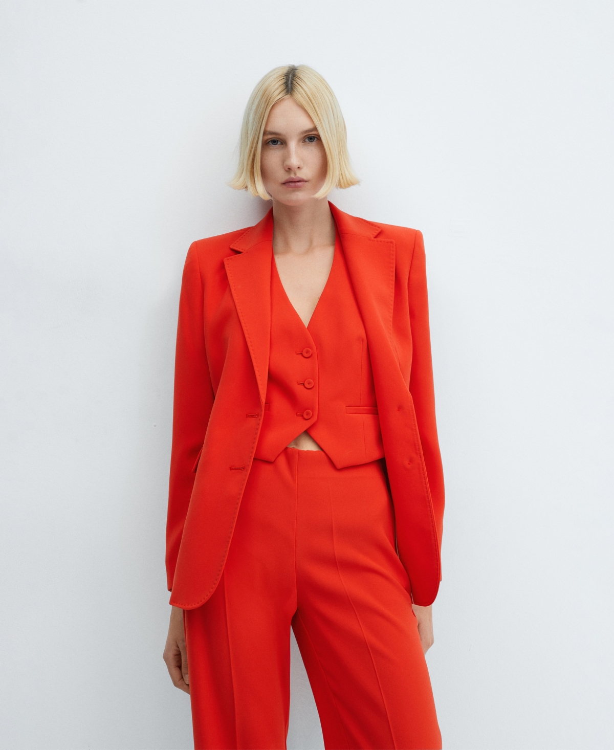 Mango Women's Belted Wide Leg Pants