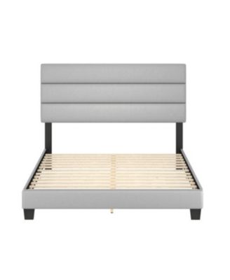 Piedmont Leatherette Upholstered Platform Bed Frame with Adjustable Headboard - No Box Spring Required