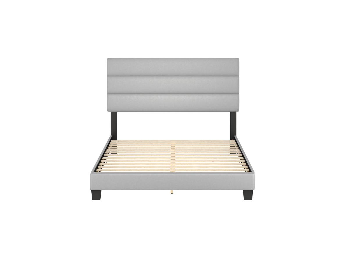 Boyd Sleep Piedmont Leatherette Upholstered Platform Bed Frame with Adjustable Headboard