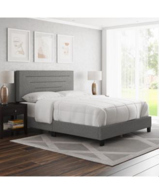 Cordoba Linen Upholstered Platform Bed Frame with Adjustable Headboard