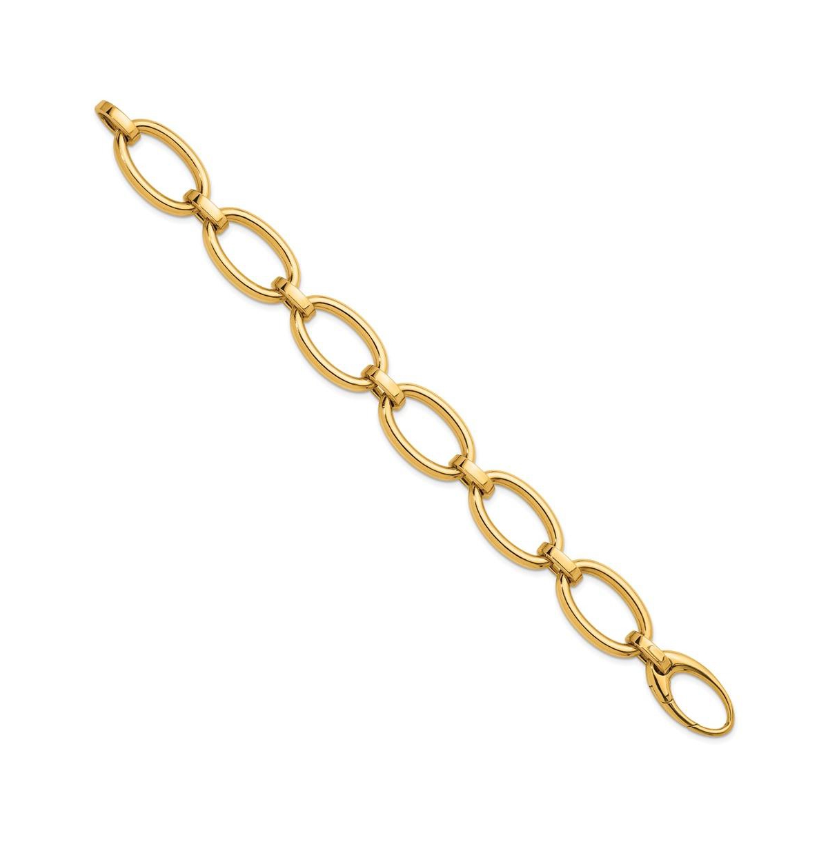 18k Yellow Gold Oval Link Chain Bracelet - Gold