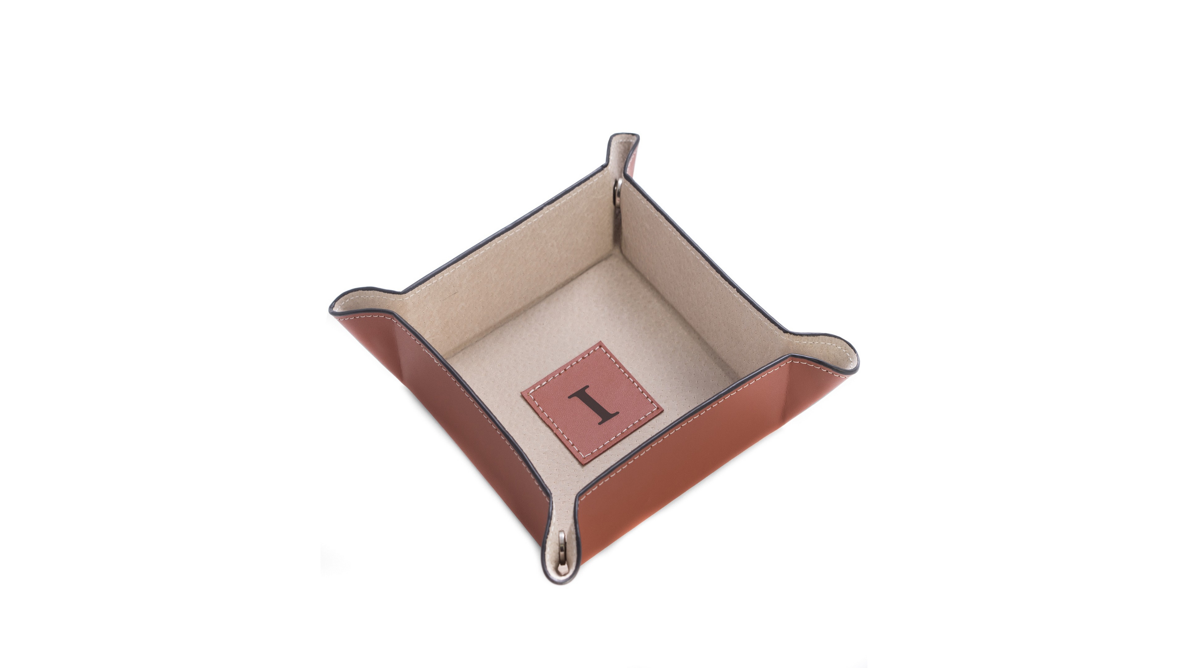 Saddle Brown Leather Snap Valet
