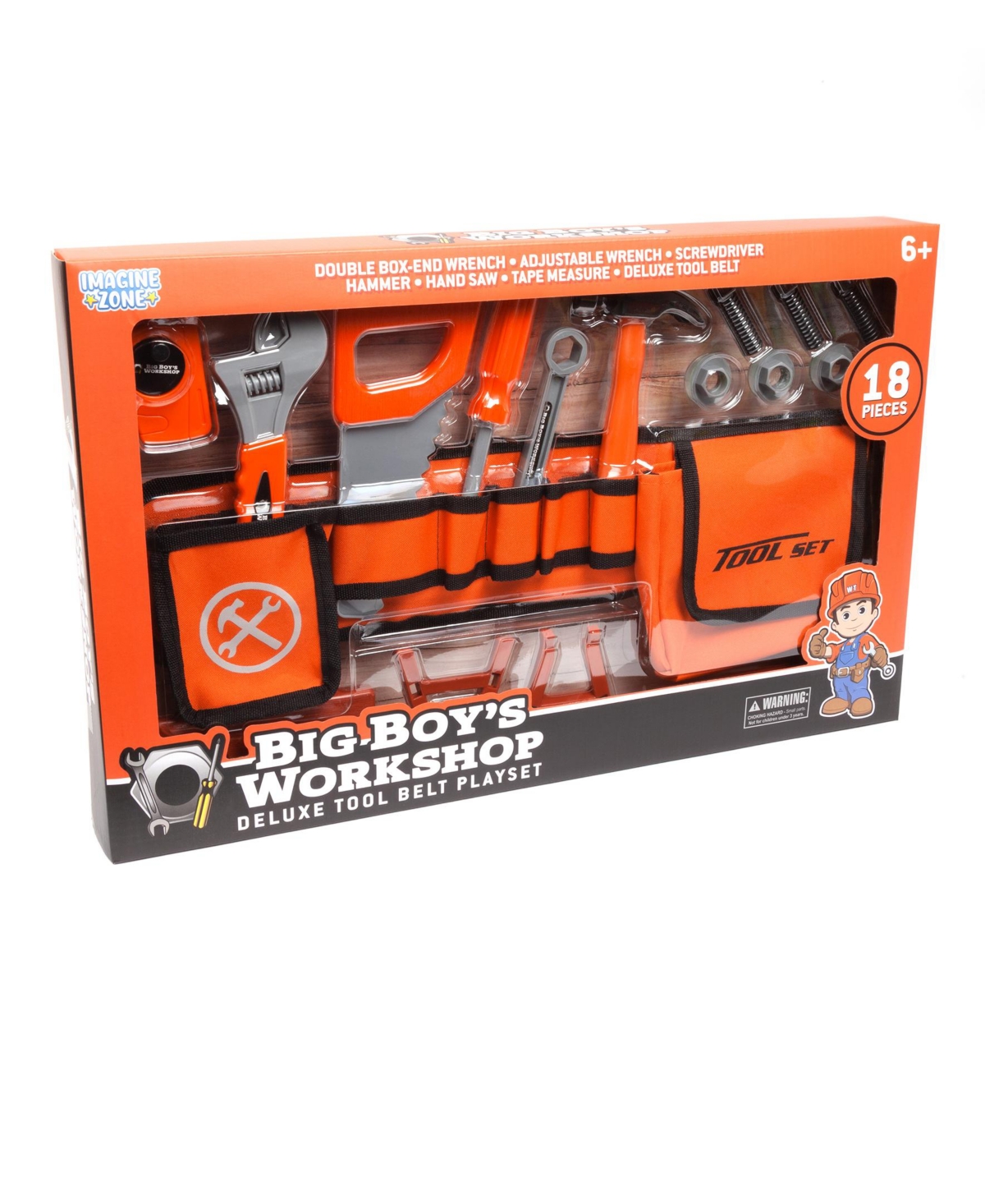 World Tech Toys Big Boy's Workshop Deluxe Tool Belt Playset In Orange