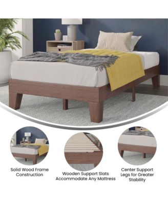 Eduardo Full Size Solid Wood Slatted Support No Box Spring Needed Platform Bed Frame