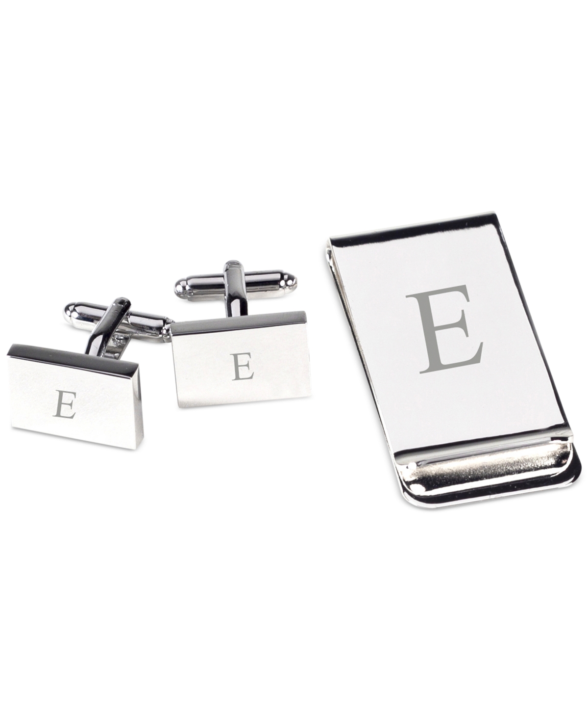Silver Plated Cufflinks and Money Clip Set - Z