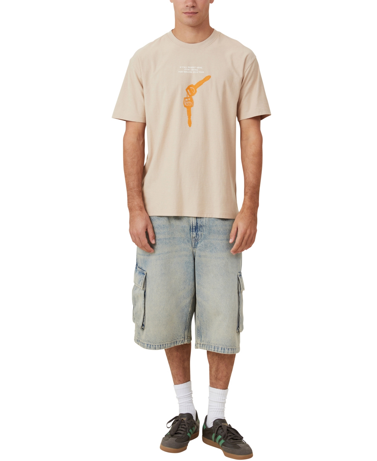 Cotton On Men's Loose Fit Music T-Shirt -/ Post Malone - Keys