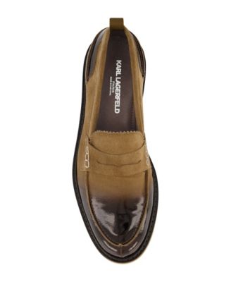 Men's White Label Suede Penny Loafers