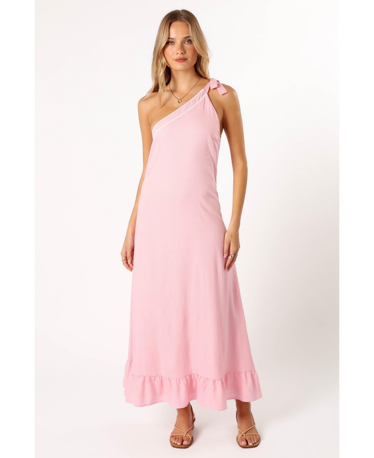 Women's Fleaur One Shoulder Maxi Dress - Pink