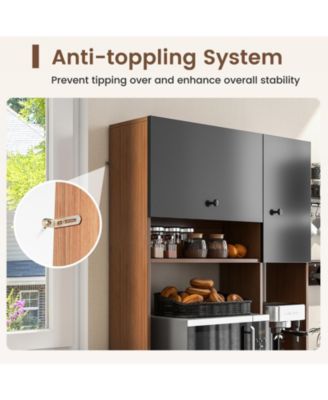 71 Inch Kitchen Pantry with 3 Storage Cabinet and 3 Deep Drawers