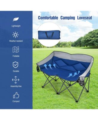 Folding Camping Chair with Bags and Padded Backrest