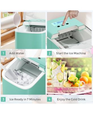 26 lbs Countertop LCD Display Ice Maker with Ice Scoop