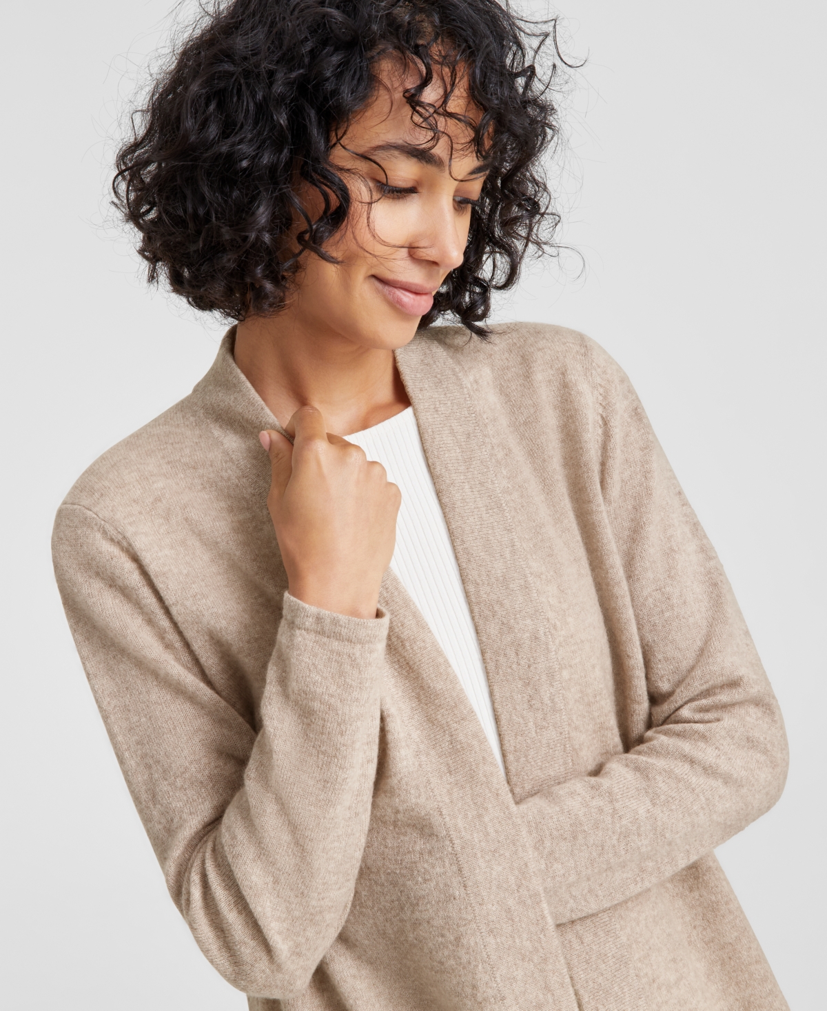 Charter Club Women's Petite 100% Cashmere Duster Sweater, Created for Macy's