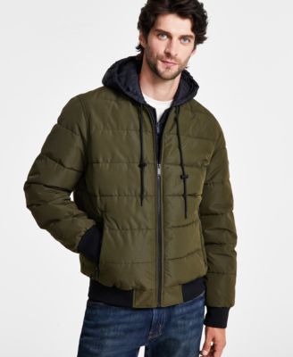 Men s Hooded Puffer Bomber Jacket