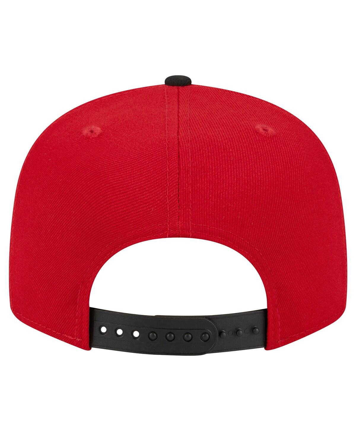 New Era Men'sBlack San Francisco 49ers Team Establish 9FIFTY Snapback Hat - Scarlet, Black