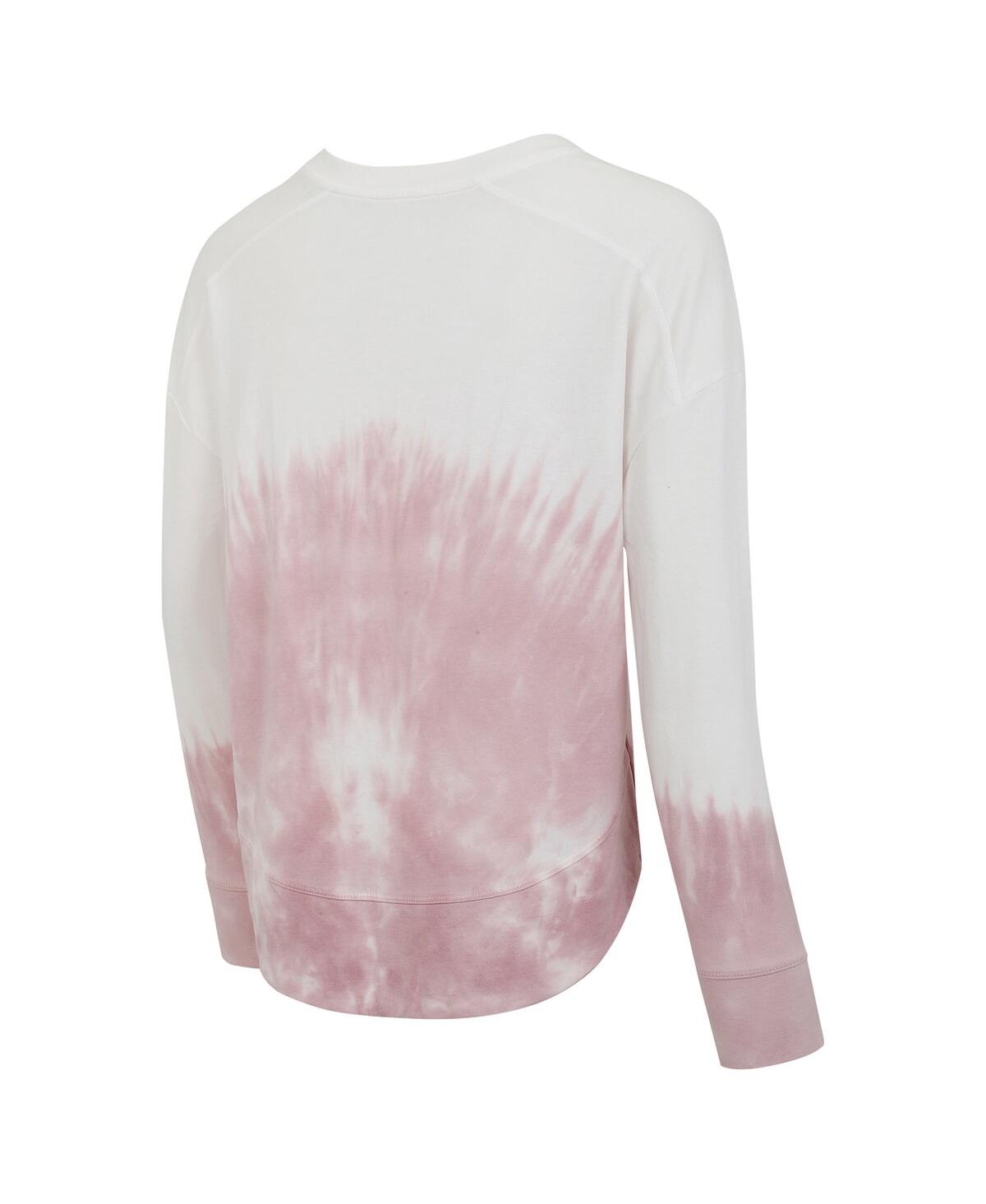 Shop Concepts Sport Women's Pink/white Carolina Hurricanes Orchard Tie-dye Long Sleeve T-shirt In Pink,white