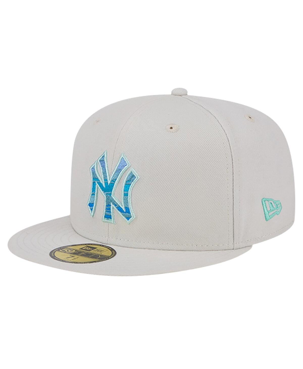 New Era Men'sNew York Yankees Stone Mist 59FIFTY Fitted Hat - Khaki