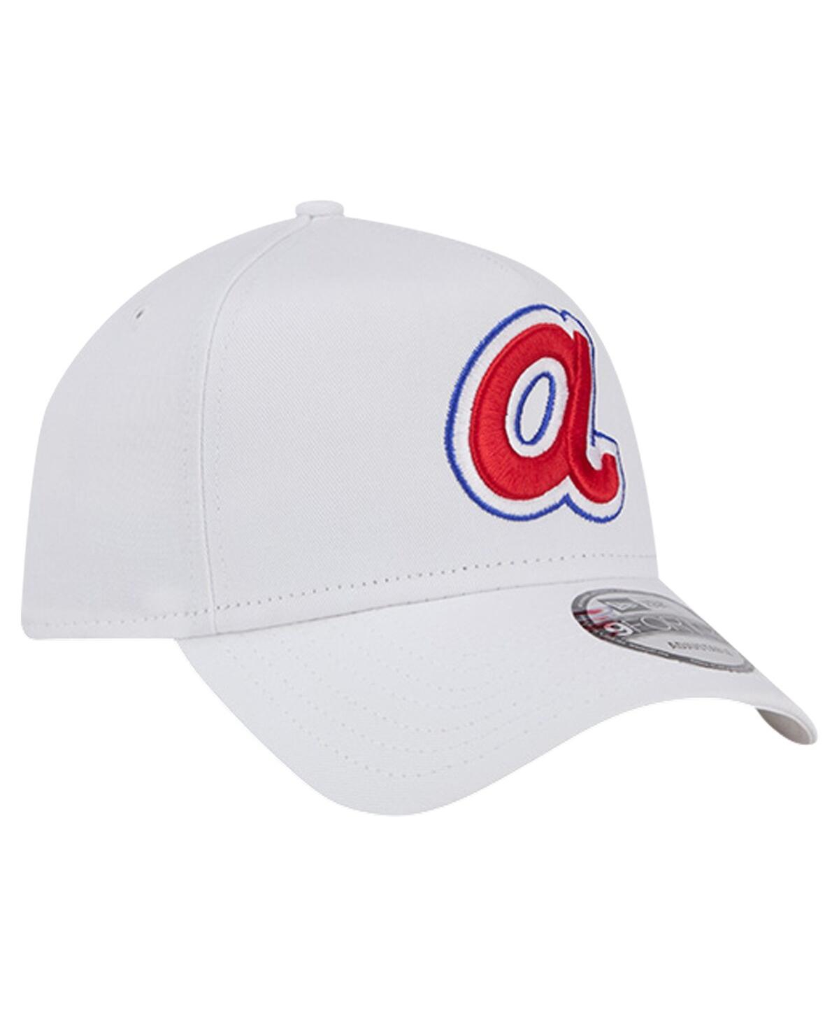 New Era Men's White Atlanta Braves Tc A-frame 9forty Adjustable Hat In White