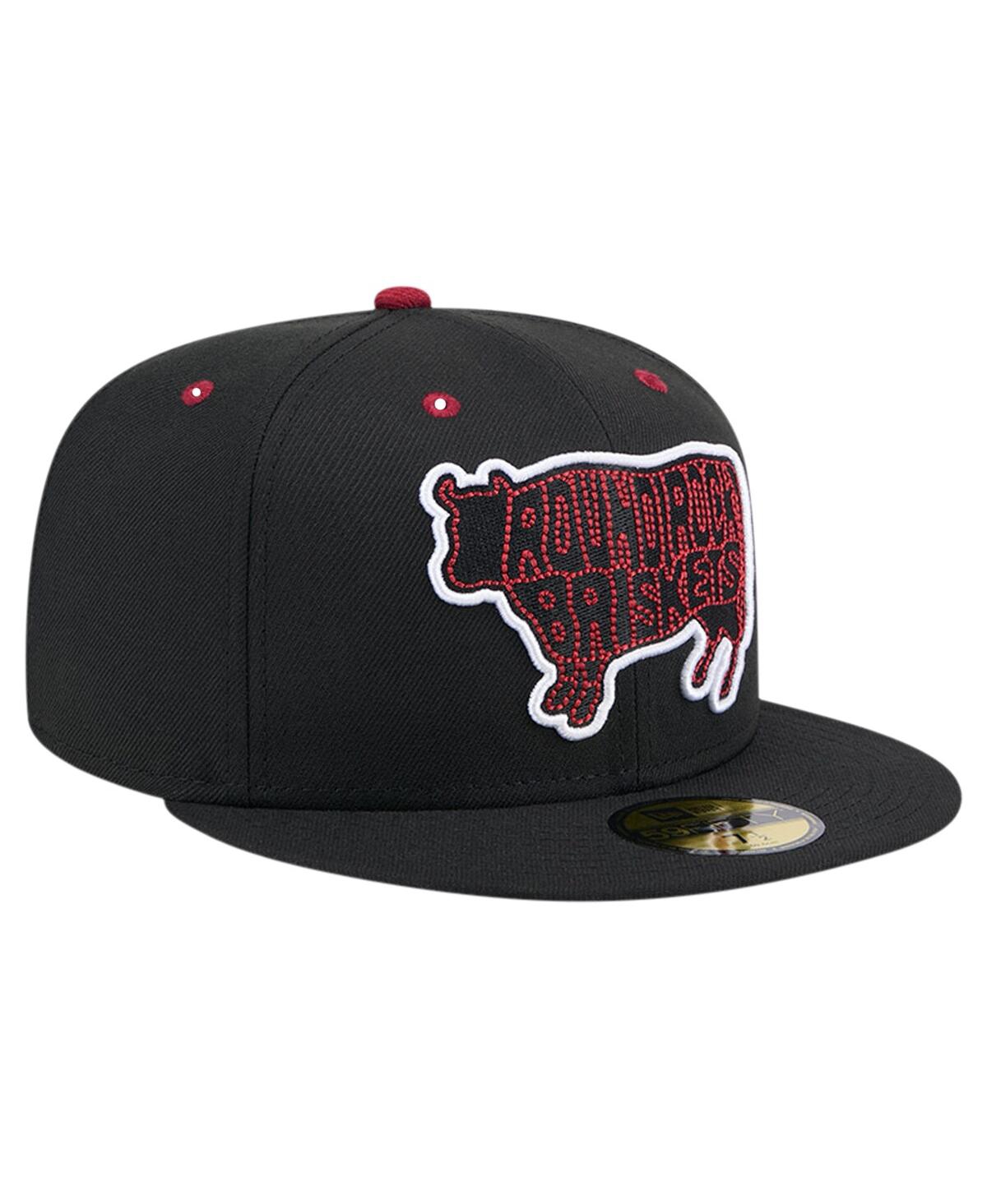 NEW ERA MEN'S BLACK ROUND ROCK EXPRESS THEME NIGHT BRISKETS 59FIFTY FITTED HAT 
