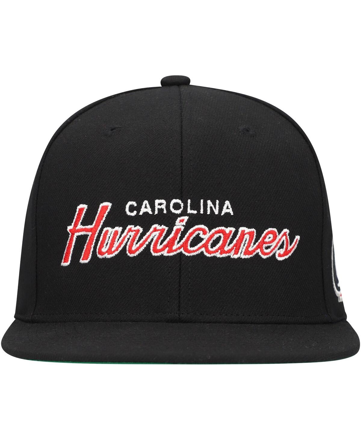 Mitchell & Ness Mitchell Ness Men's Black Carolina Hurricanes Core Team Script 2.0 Snapback Hat In Black