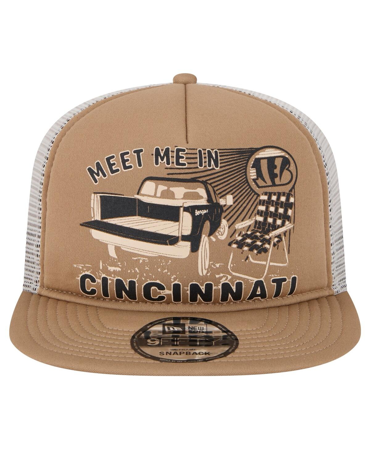 New Era Men's Tan Cincinnati Bengals Meet Me 9fifty Snapback Hat In Tan