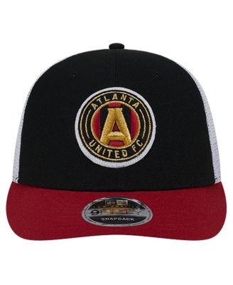 Men's Black Atlanta United FC Throwback Trucker Low Profile 9FIFTY Snapback Hat