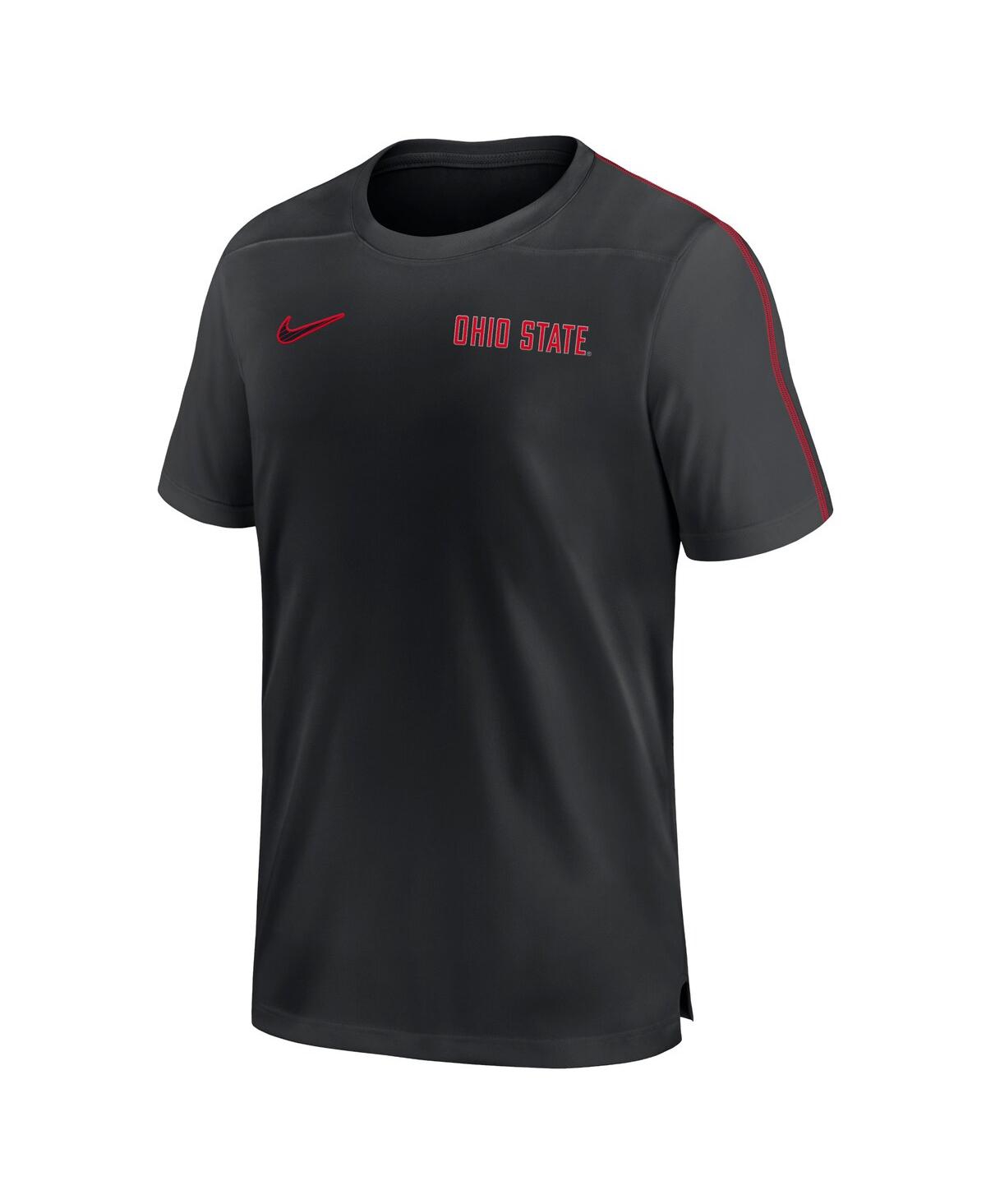 Nike Men's Scarlet Ohio State Buckeyes 2024 Sideline Coach Performance Top In Scarlet,white