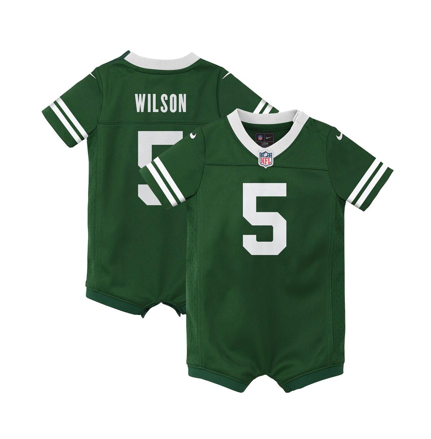 Комбинезон Nike Garrett Wilson Legacy Green New York Jets Game Romper Jersey для мальчиков-малышей — фото 1