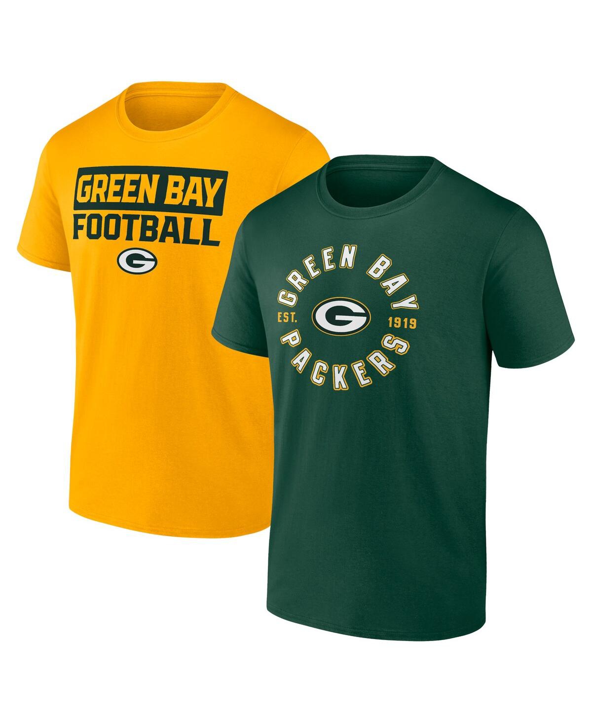 Fanatics Men's Green Bay Packers Serve Combo Pack T-shirt In Multi