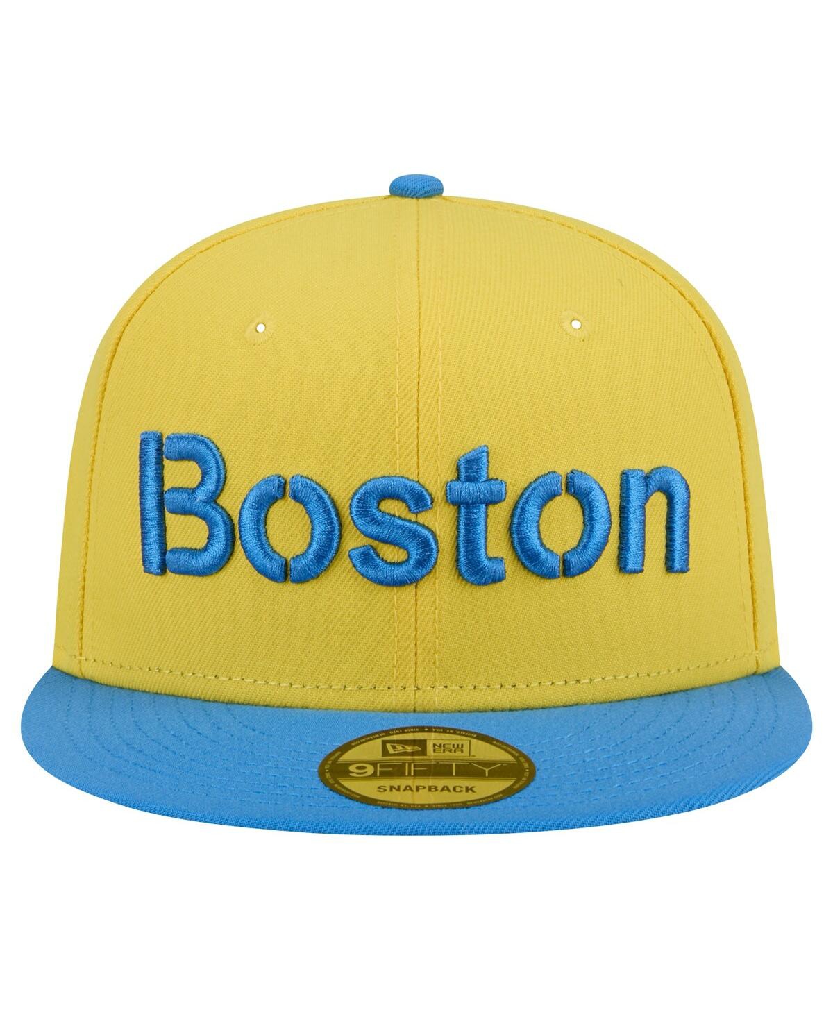 New Era Men'sBoston Red Sox City Connect 9FIFTY Snapback Hat - Light Blue, Yellow
