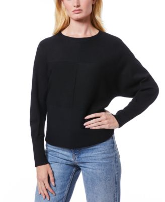 Women's Ribbed Block-Stitch Dolman-Sleeve Sweater