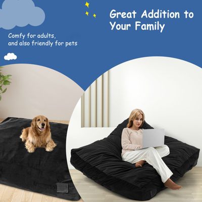 47" x 35.5" Crash Pad Sensory Mat with Foam Blocks and Washable Velvet Cover