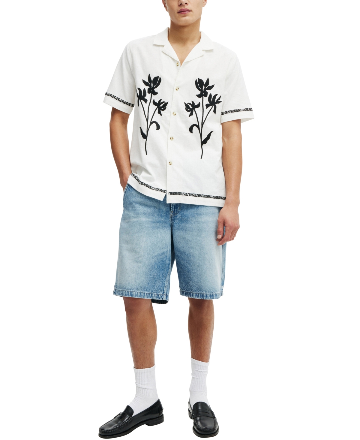 COTTON ON MEN'S CABANA SHORT SLEEVE SHIRT 