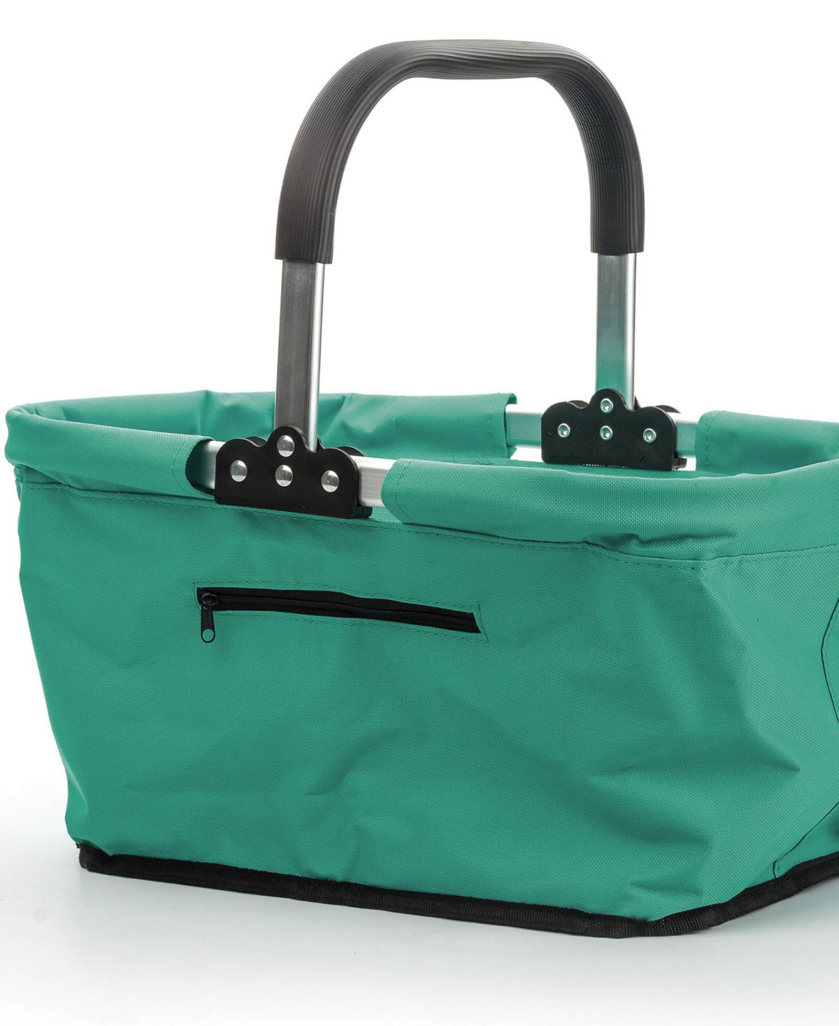 Shop Rsvp International Aluminum Frame 17x11x18" Turquoise Foldable Market Basket In Blue