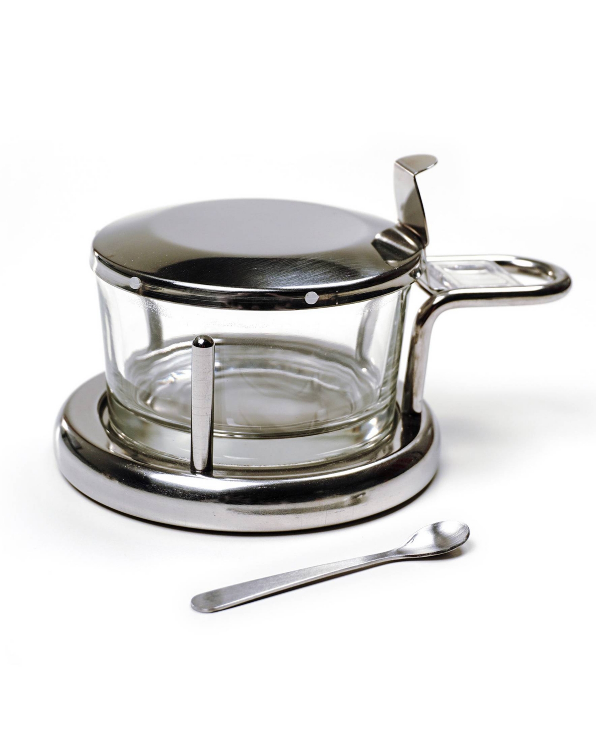 Rsvp International Endurance Stainless Steel 6x4x3" Salt Server And Spoon Set In Gray