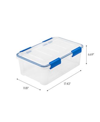 IRIS 3 Pack 16 Quart WeatherPro Plastic Storage Box Durable Lid and Seal and Secure Latching Buckles