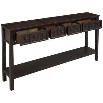 Set of 1 Rustic 60" Entryway Sofa Table with Drawers