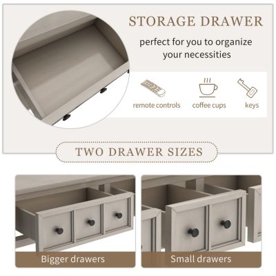 Rustic 60" Entryway Sofa Table with Drawers