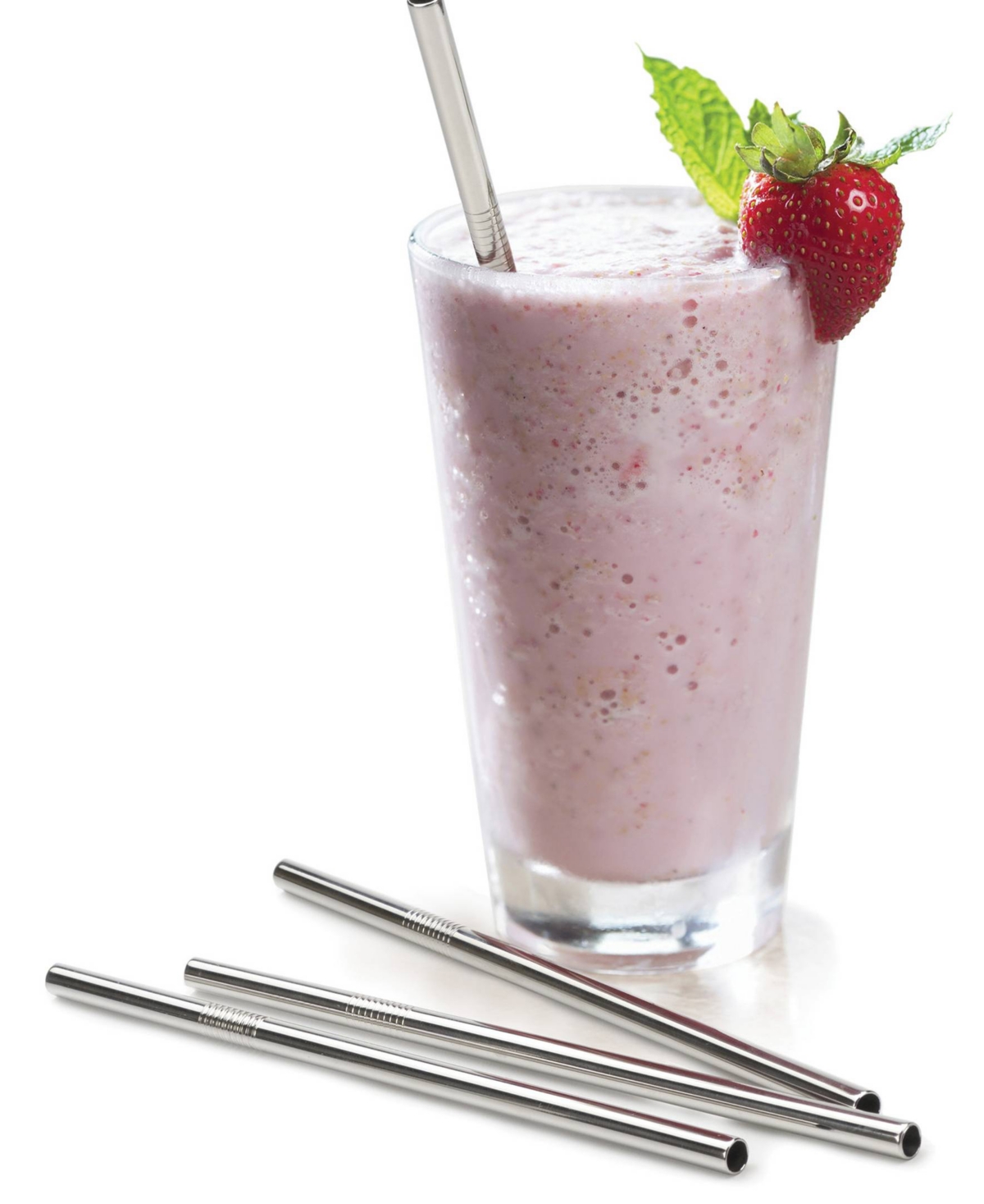 Rsvp International Endurance Stainless Steel 4 Piece 8.5" Frozen Drink Straws In Gray