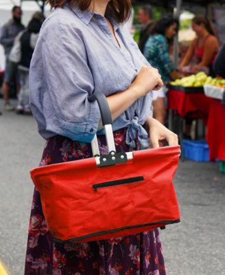 Aluminum Frame 17x11x18" Red Foldable Market Basket