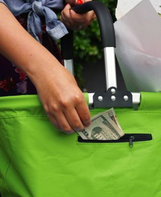 Aluminum Frame 17x11x18" Green Foldable Market Basket