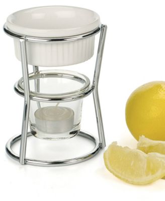 Stoneware 2 Piece 3x3x5" Promo Butter Warmer Set