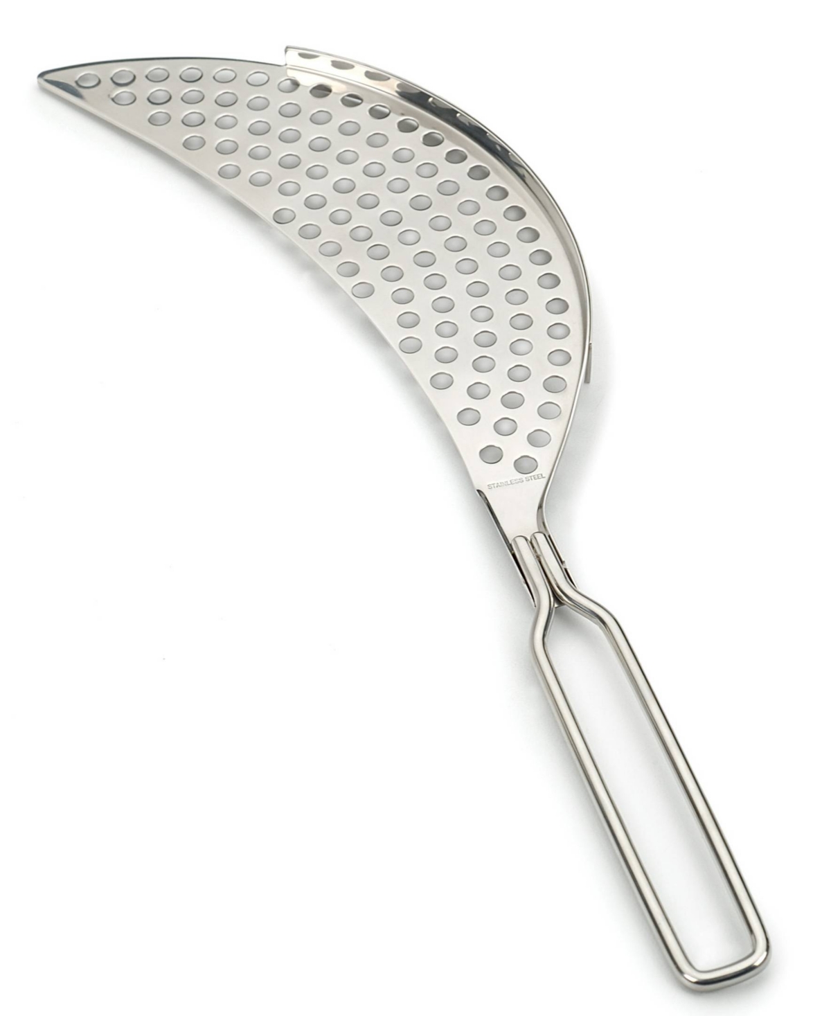 Rsvp International Endurance Stainless Steel 15"x3" Pierced Crescent Pot Strainer In Gray