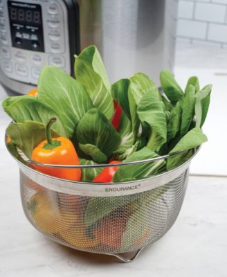 Endurance Stainless Steel 3 Quart Mesh Basket With Folding Handles