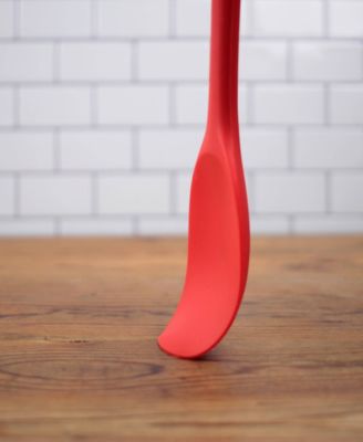 Silicone Coated Steel 11" x 2.25" Ela Series Red Spoon