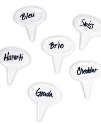 Porcelain 6 Piece 3" Oval Cheese Marker Set