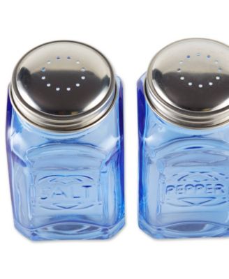 Retro Glass Blue 2 Piece 8 Ounce Retro Style Salt Pepper Set