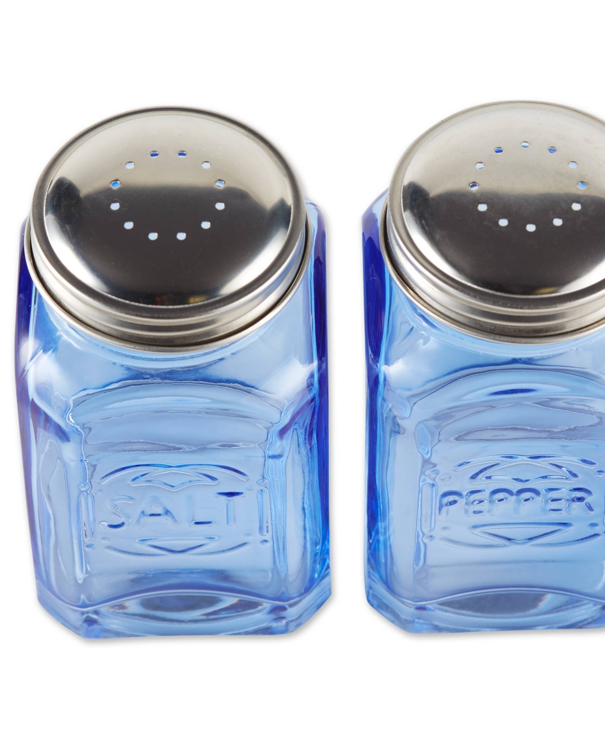 Rsvp International Retro Glass Blue 2 Piece 8 Ounce Retro Style Salt Pepper Set In Blue