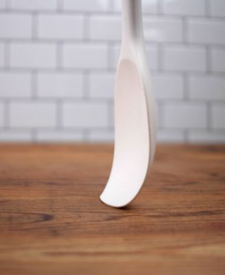 Silicone Coated Steel 11" x 2.25" Ela Series White Spoon