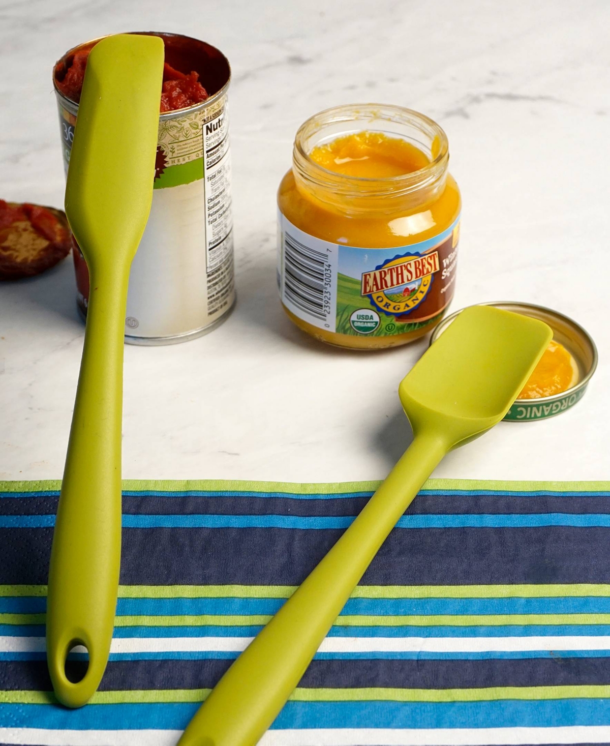 Rsvp International Silicone Coated Steel 2 Piece 8" Ela Series Green Mini Spatula Set In Green