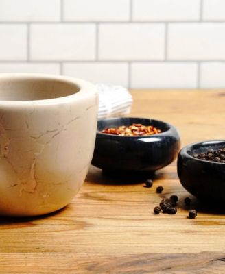 Beige Marble Mortar Pestle Set